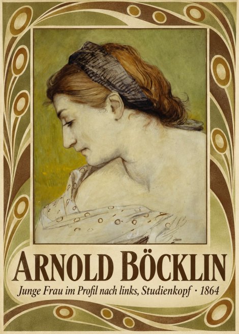 Arnold Böcklin Junge Frau Im Profil Nach Links, Studienkopf No5 - Plakat
