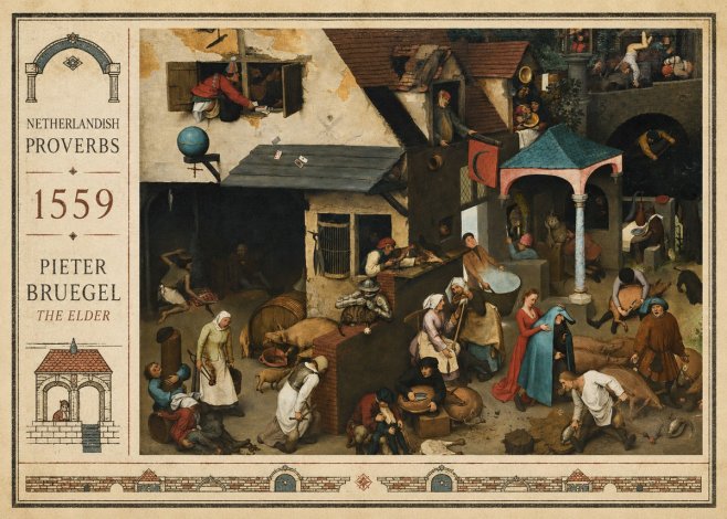 Pieter Bruegel Netherlandish Proverbs VII No2 - Plakat