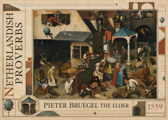 Pieter Bruegel Netherlandish Proverbs VII No5 - Plakat