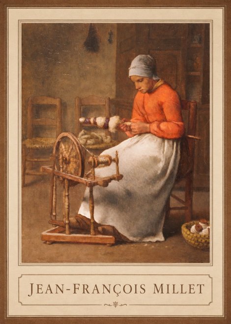 Jean-François Millet Woman Spinning No1 - Plakat