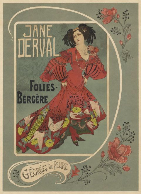 Georges de Feure Jane Derval - Folies-bergère II No5 - Plakat