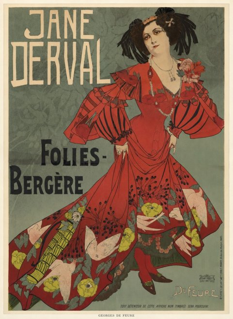 Georges de Feure Jane Derval - Folies-bergère II No6 - Plakat