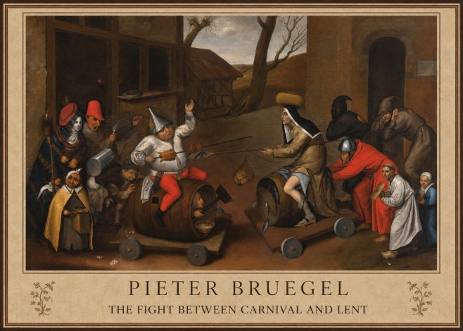 Pieter Bruegel The Fight Between Carnival and Lent IV No1 - Plakat