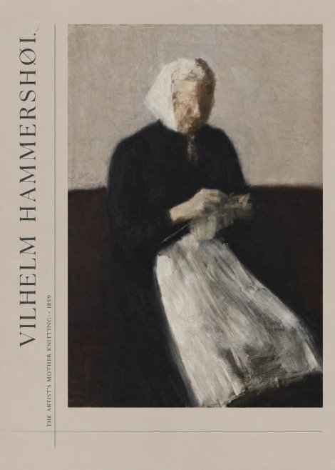 Vilhelm Hammershøi The Artist's Mother Knitting No2 - Plakat