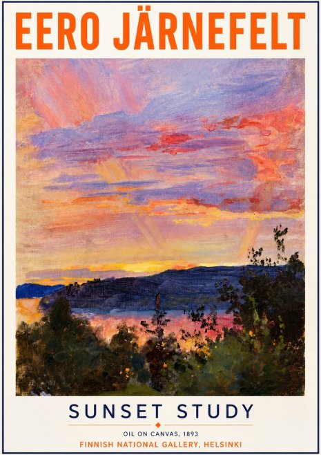 Eero Järnefelt Sunset Study No5 - Plakat