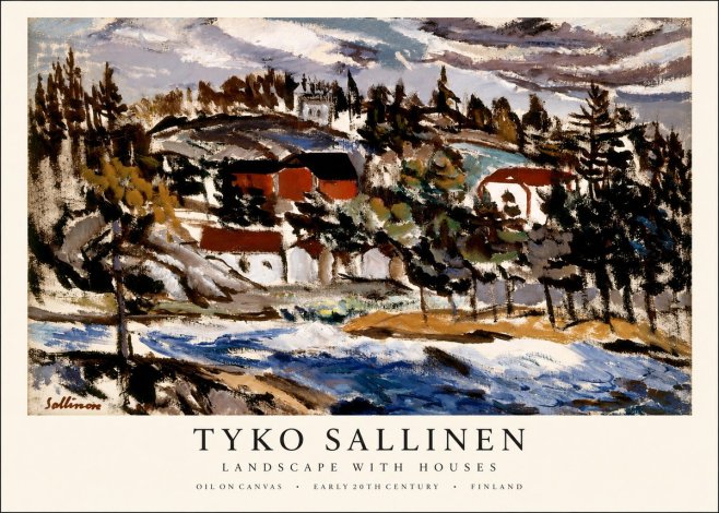 Tyko Sallinen Landscape with Houses No1 - Plakat