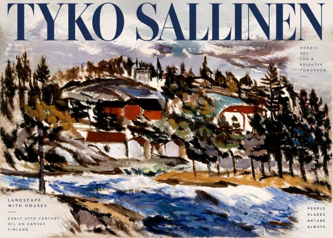 Tyko Sallinen Landscape with Houses No3 - Plakat