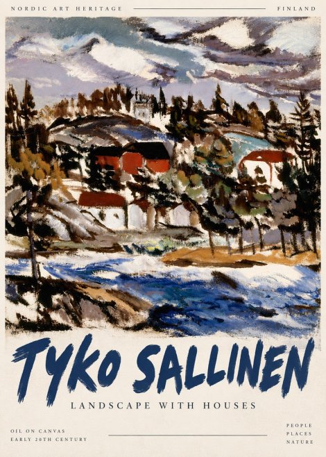 Tyko Sallinen Landscape with Houses No5 - Plakat