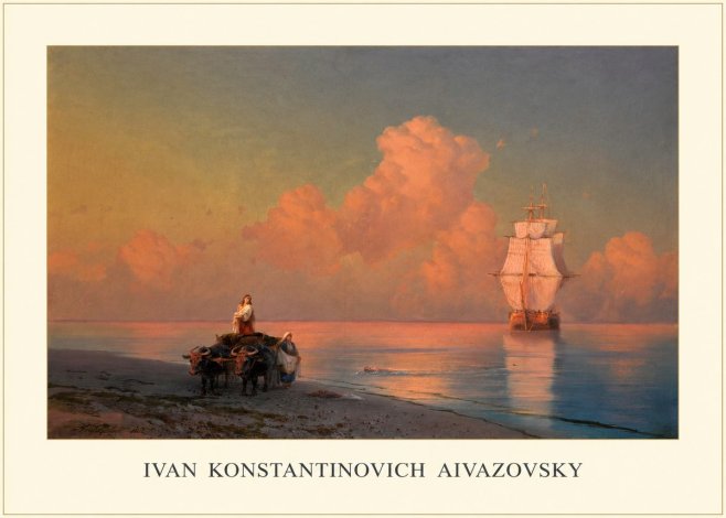 Ivan Konstantinovich Aivazovsky Sunset at Sea No2 - Plakat