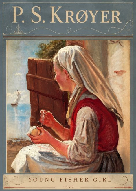 P.S. Krøyer Young Fisher Girl No6 - Plakat