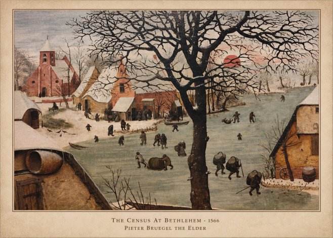 Pieter Bruegel The Census at Bethlehem V No6 - Plakat