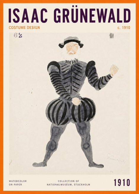 Isaac Grünewald Costume Design C. 1910 No2 - Plakat