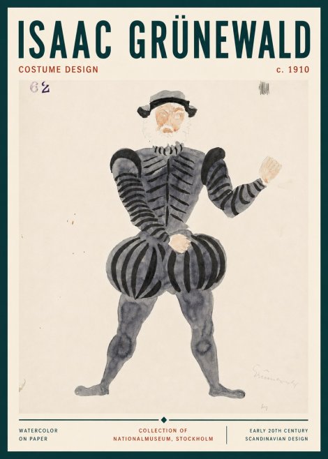 Isaac Grünewald Costume Design C. 1910 No3 - Plakat