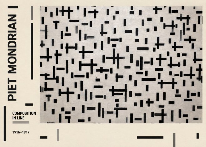 Piet Mondrian Composition in Line No2 - Plakat