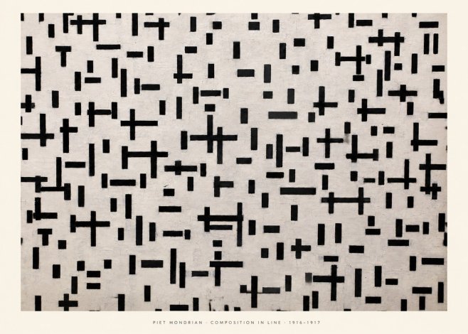 Piet Mondrian Composition in Line No5 - Plakat