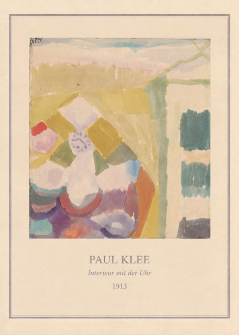 Paul Klee Interieur Mit Der Uhr I No3 - Plakat