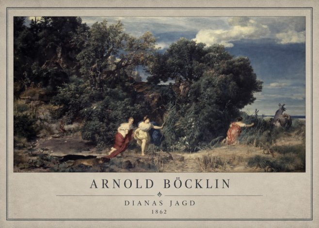 Arnold Böcklin Dianas Jagd No1 - Plakat