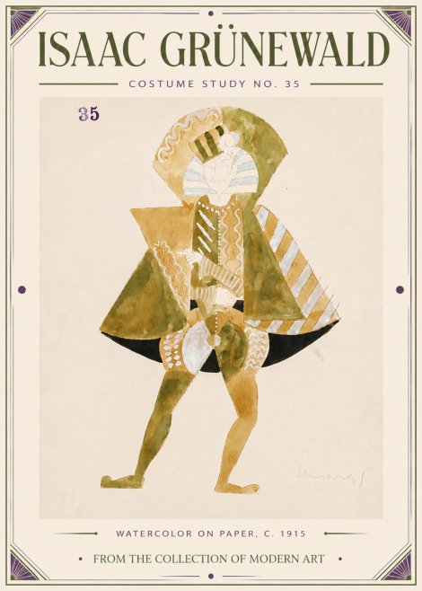 Isaac Grünewald Costume Study No. 35 No4 - Plakat