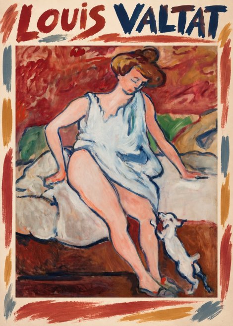 Louis Valtat Woman with a Dog No1 - Plakat