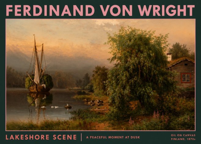 Ferdinand von Wright Lakeshore Scene No2 - Plakat