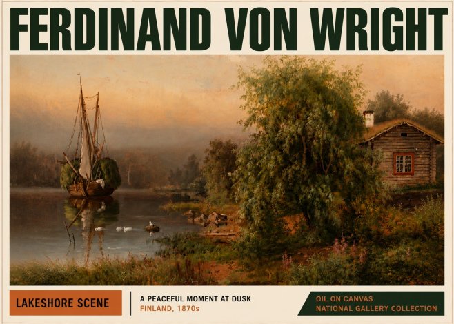 Ferdinand von Wright Lakeshore Scene No5 - Plakat