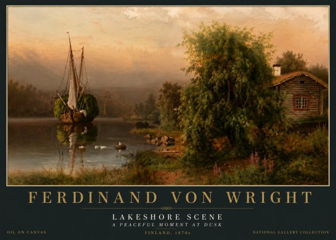 Ferdinand von Wright Lakeshore Scene No6 - Plakat