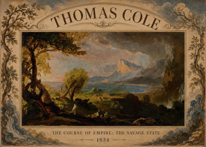 Thomas Cole The Course of Empire: the Savage State II No4 - Plakat