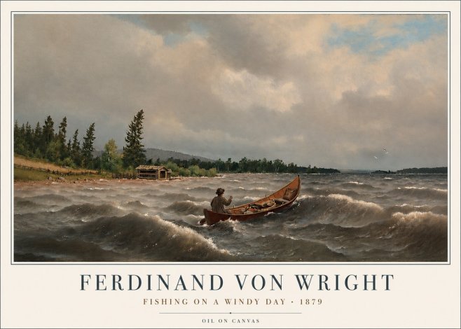 Ferdinand von Wright Fishing on a Windy Day No3 - Plakat