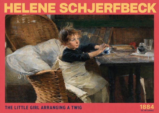 Helene Schjerfbeck The Little Girl Arranging a Twig No2 - Plakat