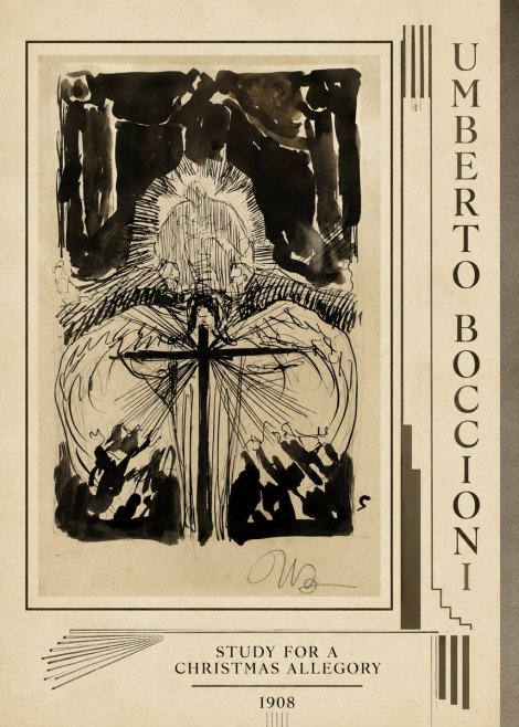 Umberto Boccioni Study for a Christmas Allegory No4 - Plakat