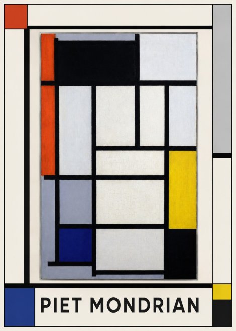 Piet Mondrian Composition with Red, Blue and Yellow No1 - Plakat