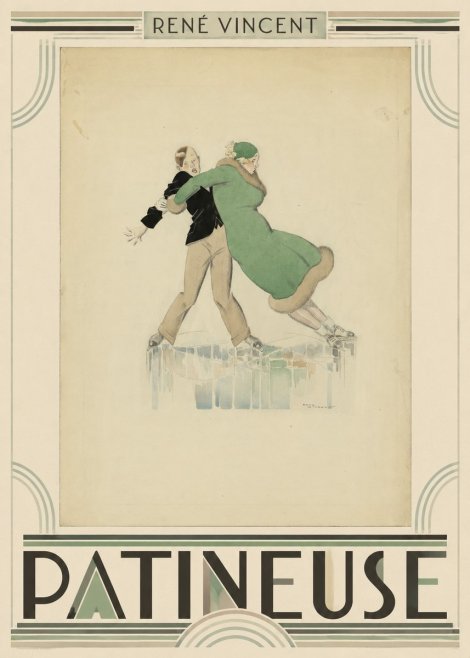 René Vincent Patineuse No5 - Plakat
