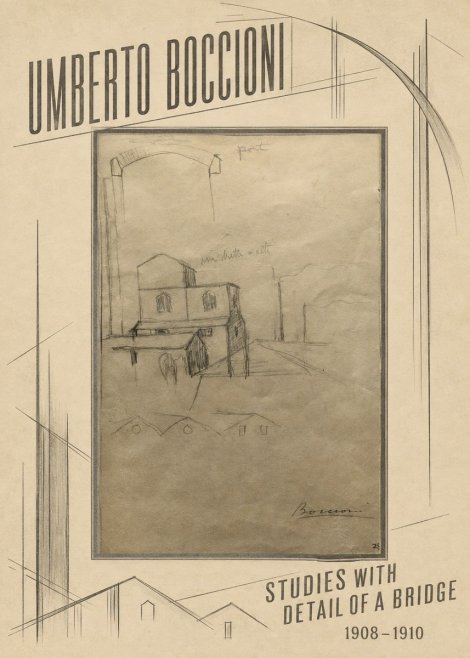Umberto Boccioni Studies with Detail of a Bridige No2 - Plakat