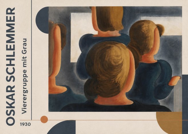 Oskar Schlemmer Vierergruppe Mit Grau No3 - Plakat