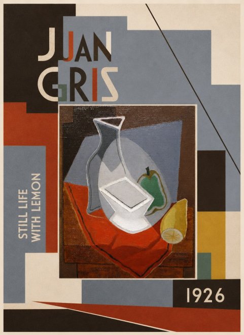 Juan Gris Still Life with Lemon No2 - Plakat