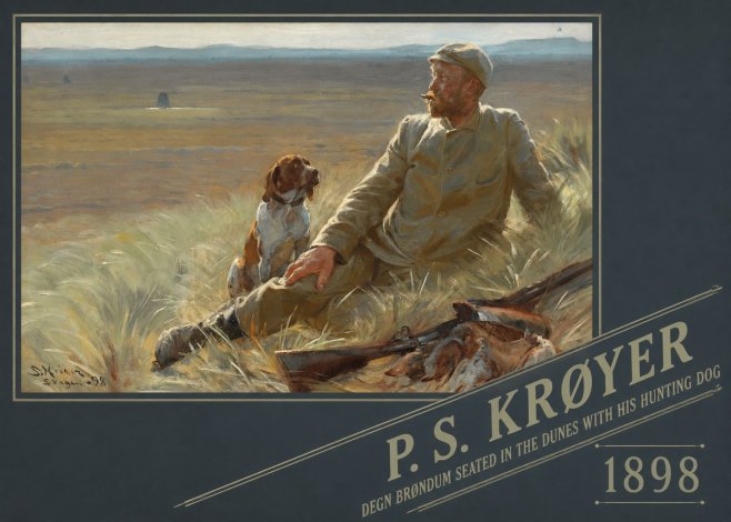 P.S. Krøyer Degn Brøndum Seated in the Dunes with His Hunting Dog No6 - Plakat