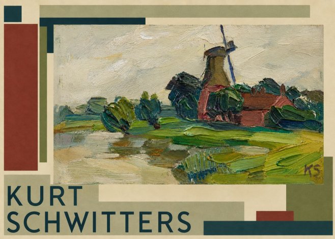 Kurt Schwitters Landscape with Windmill No2 - Plakat
