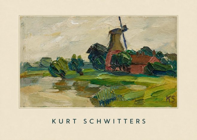 Kurt Schwitters Landscape with Windmill No5 - Plakat