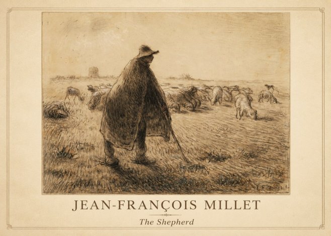 Jean-François Millet The Shepherd No1 - Plakat