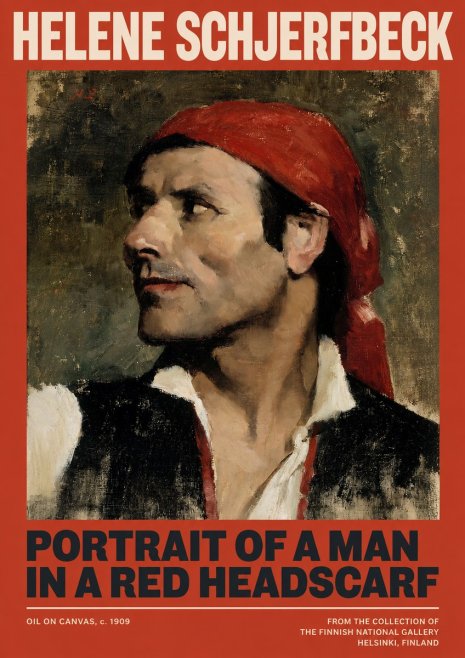 Helene Schjerfbeck Portrait of a Man in a Red Headscarf No2 - Plakat