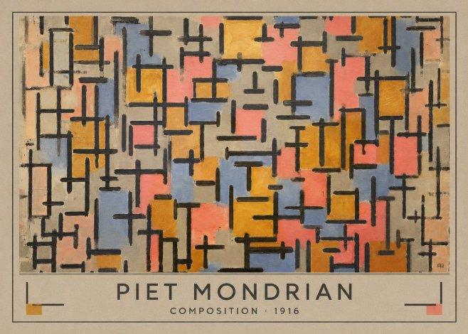 Piet Mondrian Composition No3 - Plakat