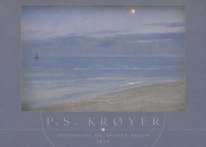 P.S. Krøyer Moonlight on Skagen Beach No3 - Plakat