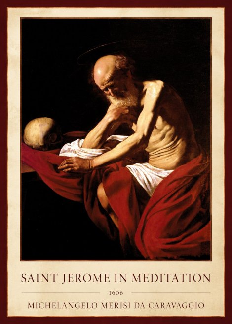 Michelangelo Merisi da Caravaggio Saint Jerome in Meditation I No1 - Plakat