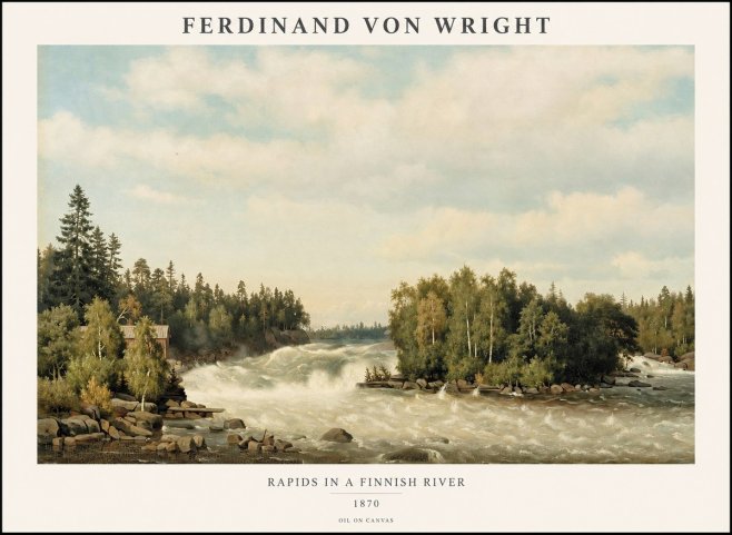 Ferdinand von Wright Rapids in a Finnish River No1 - Plakat