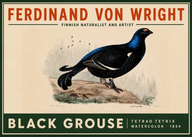 Ferdinand von Wright Black Grouse No2 - Plakat