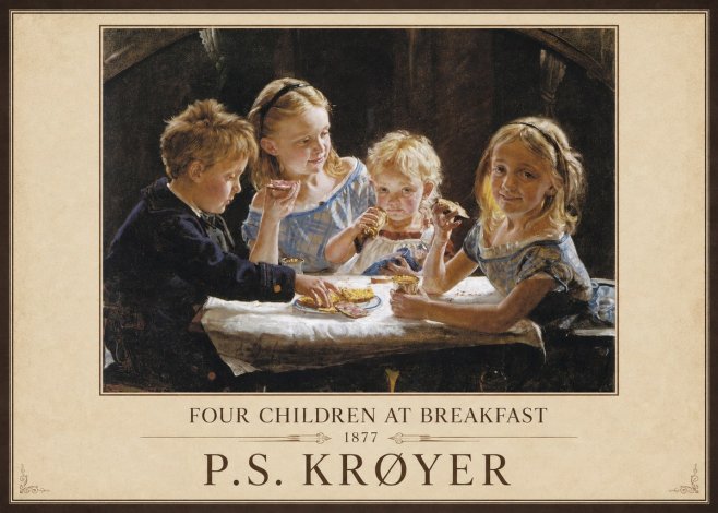 P.S. Krøyer Four Children at Breakfast No5 - Plakat