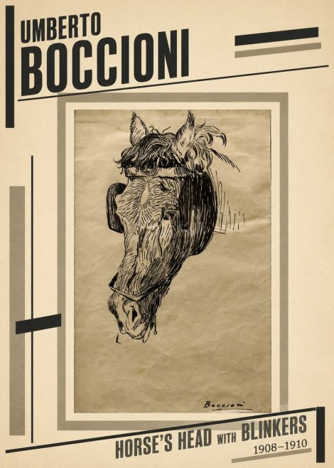 Umberto Boccioni Horse's Head with Blinkers No2 - Plakat