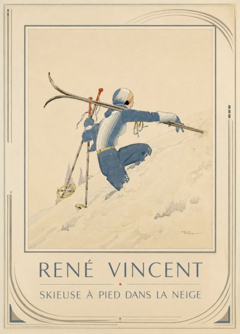 René Vincent Skieuse À Pied Dans La Neige No1 - Plakat