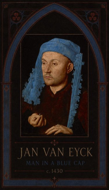 Jan van Eyck Man in a Blue Cap II No3 - Plakat