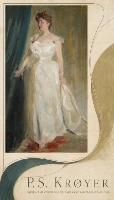P.S. Krøyer Portrait of Countess Lillie Suzanne Raben-levetzau - 1899 No3 - Plakat